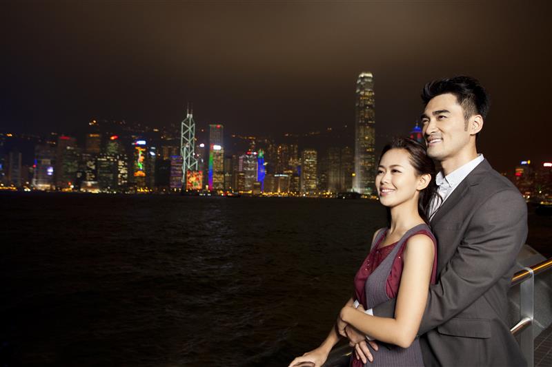 A couple enjoying the nightlife  