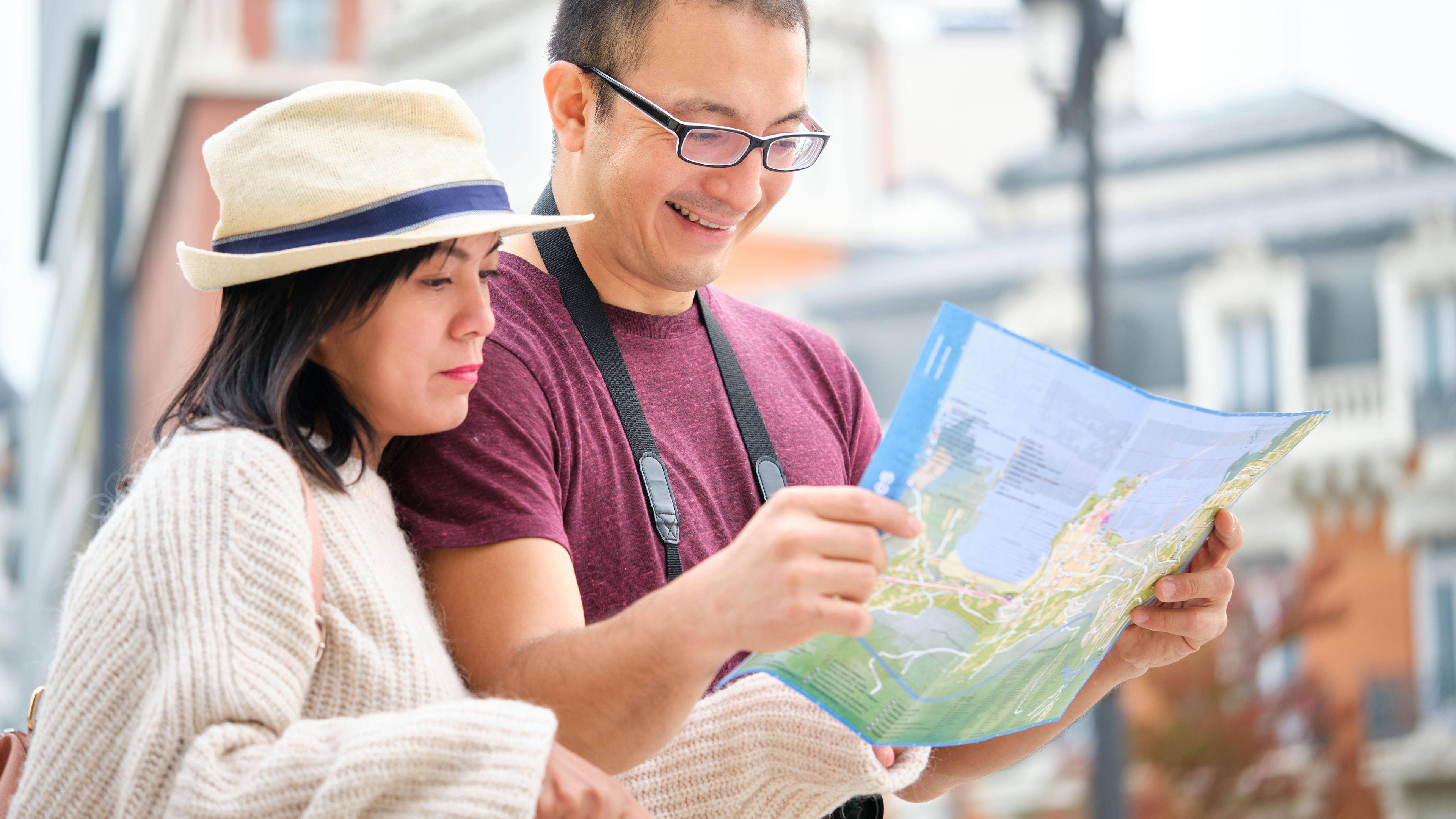 A couple looking at a map