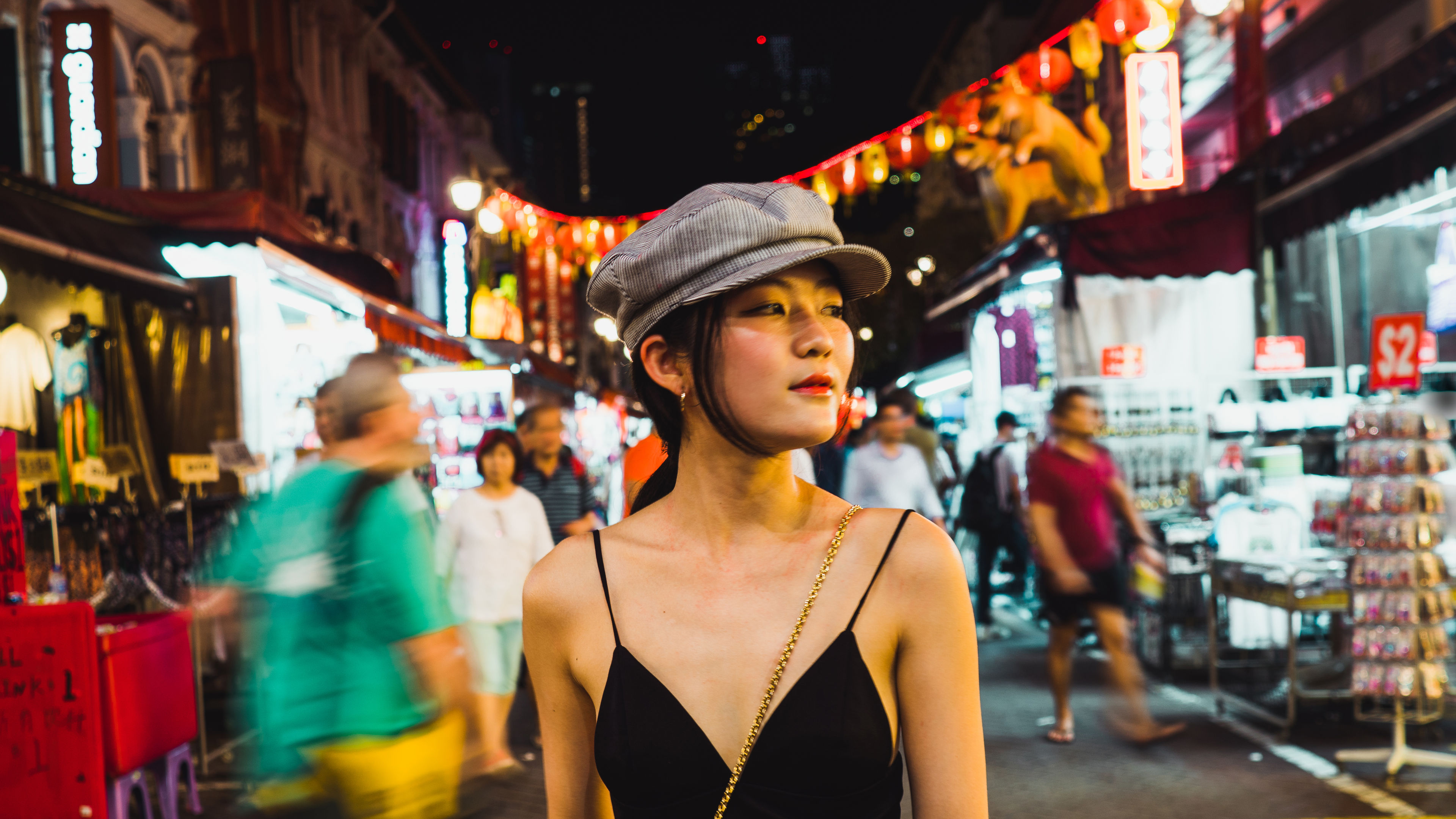 A stylish woman on city