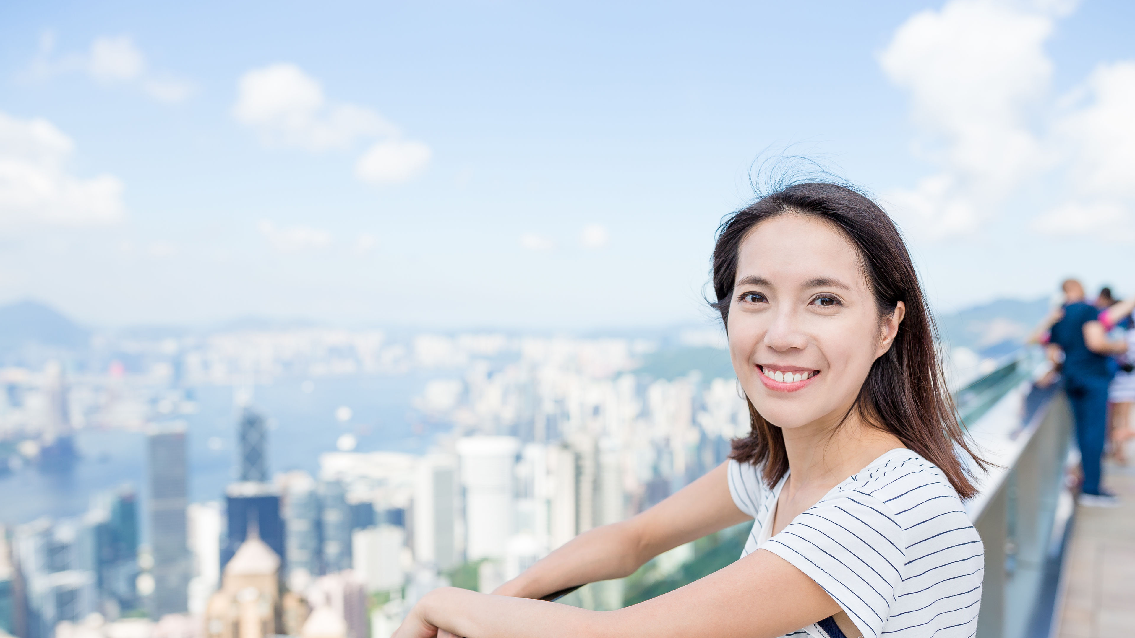 A woman travelling