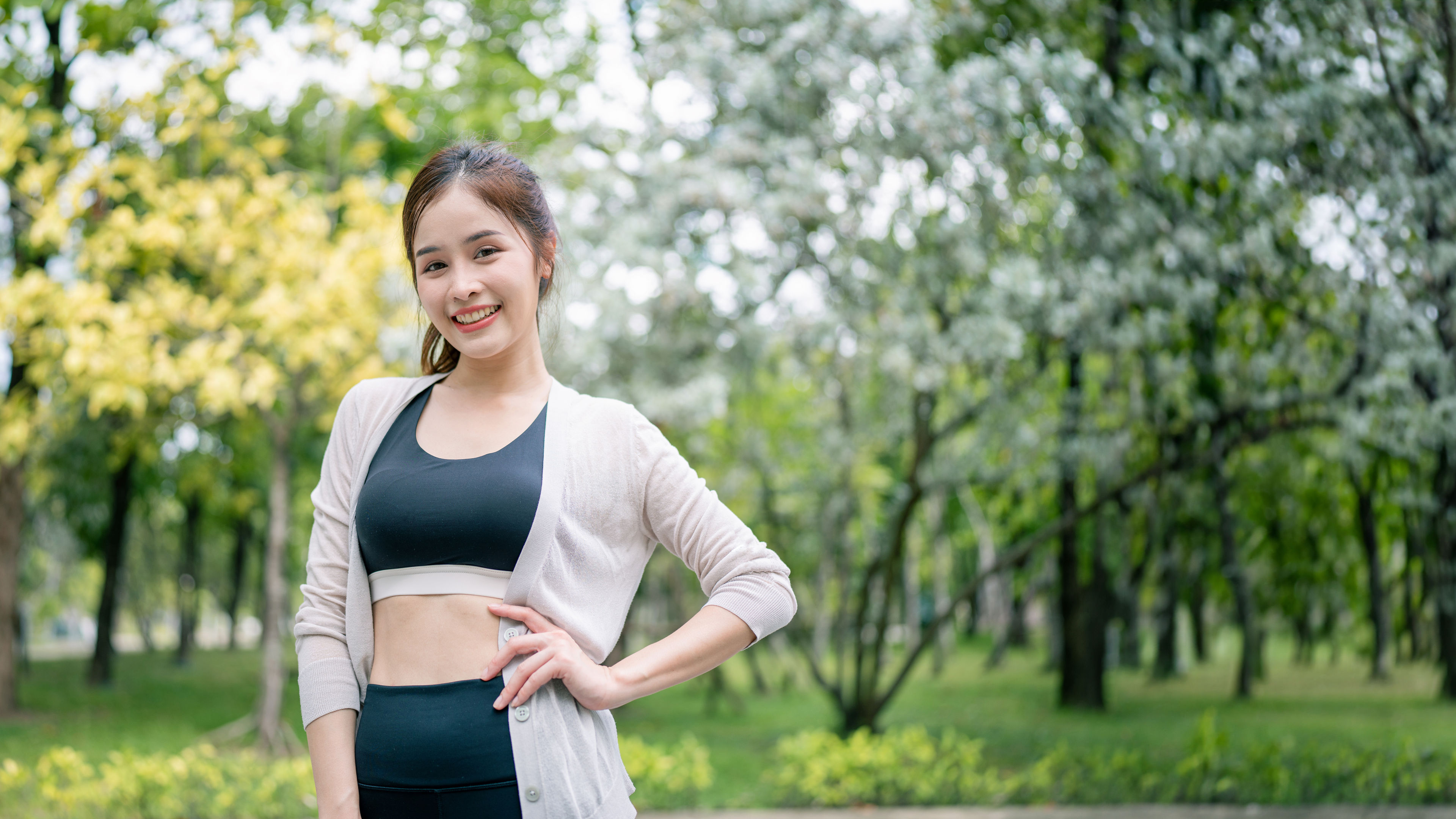 A young woman in active wear