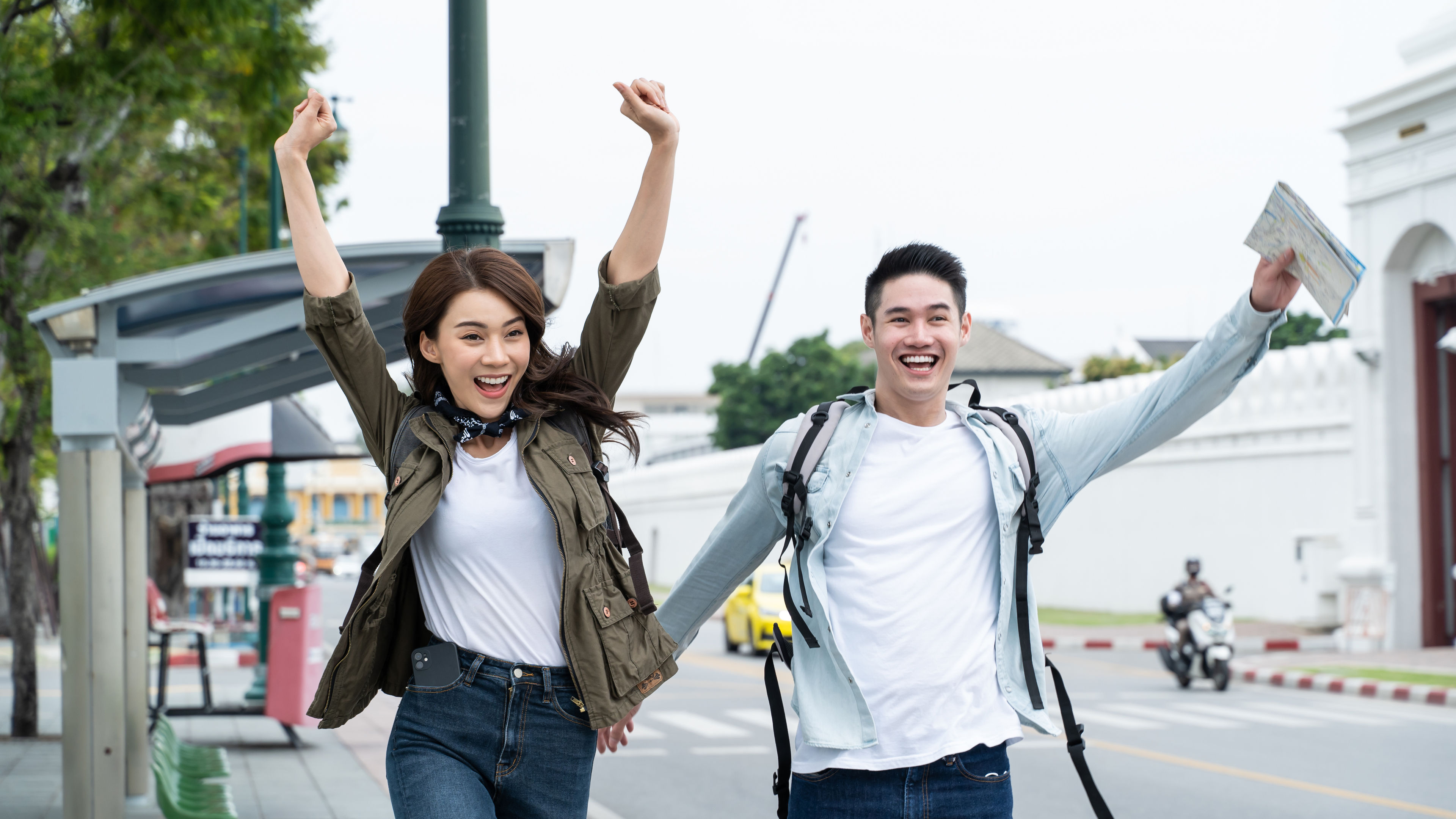 Couple travelling