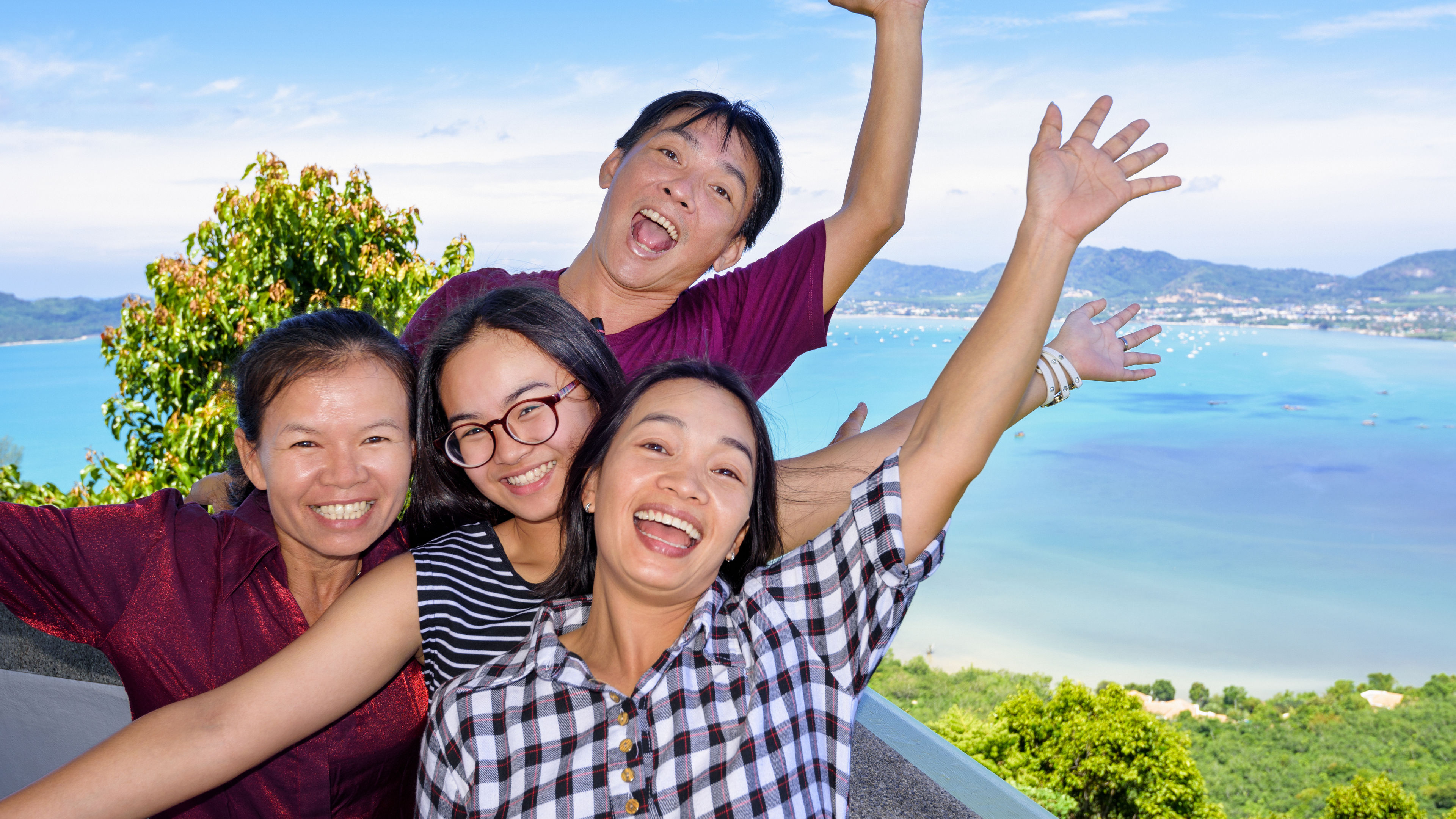 Family enjoying a trip