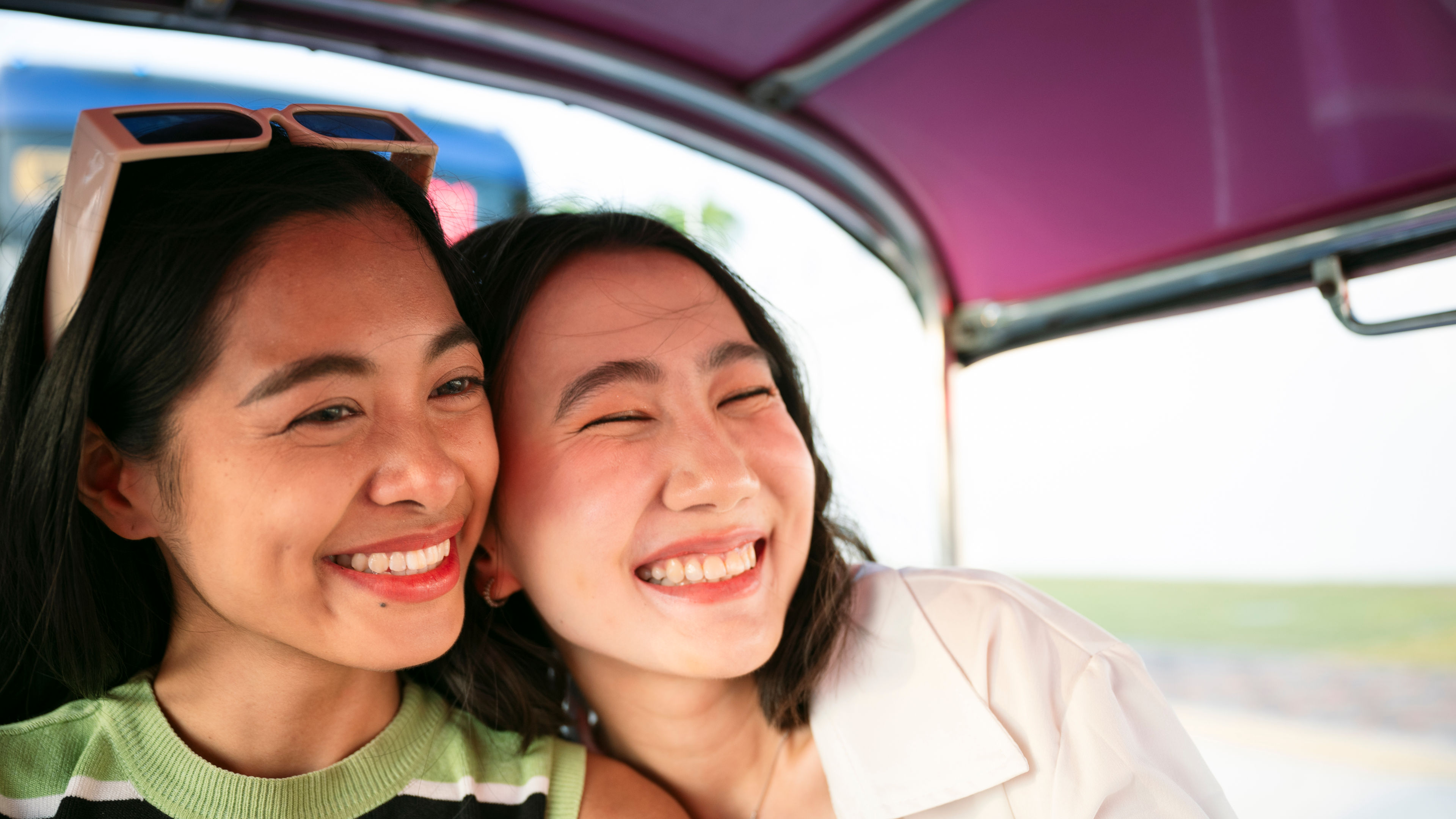 Happy women enjoy travel