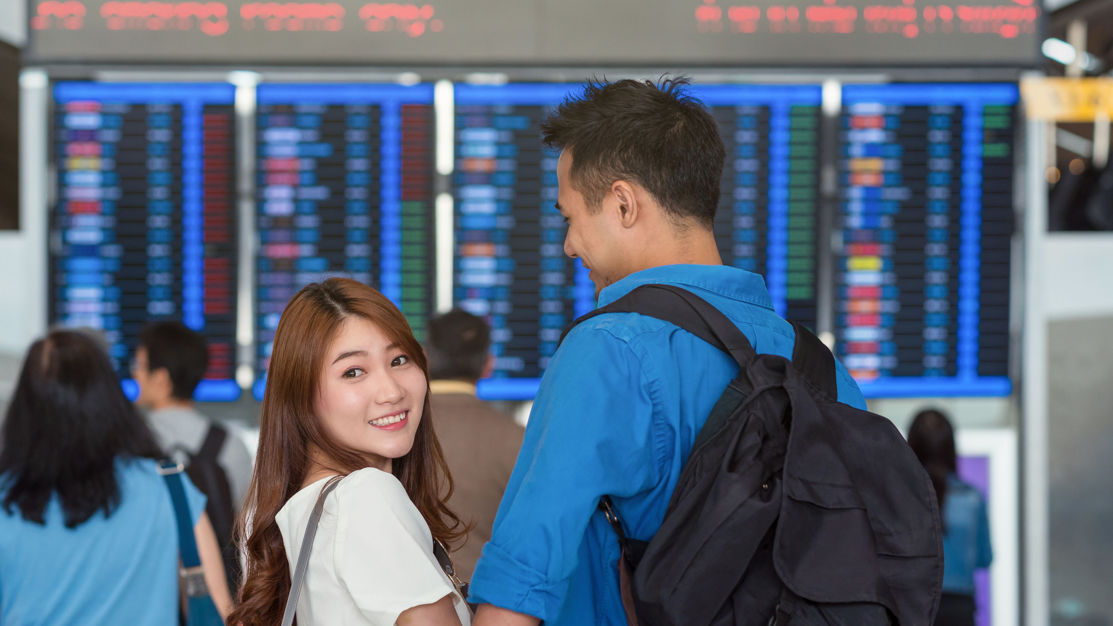 Romantic Couple at Airport 