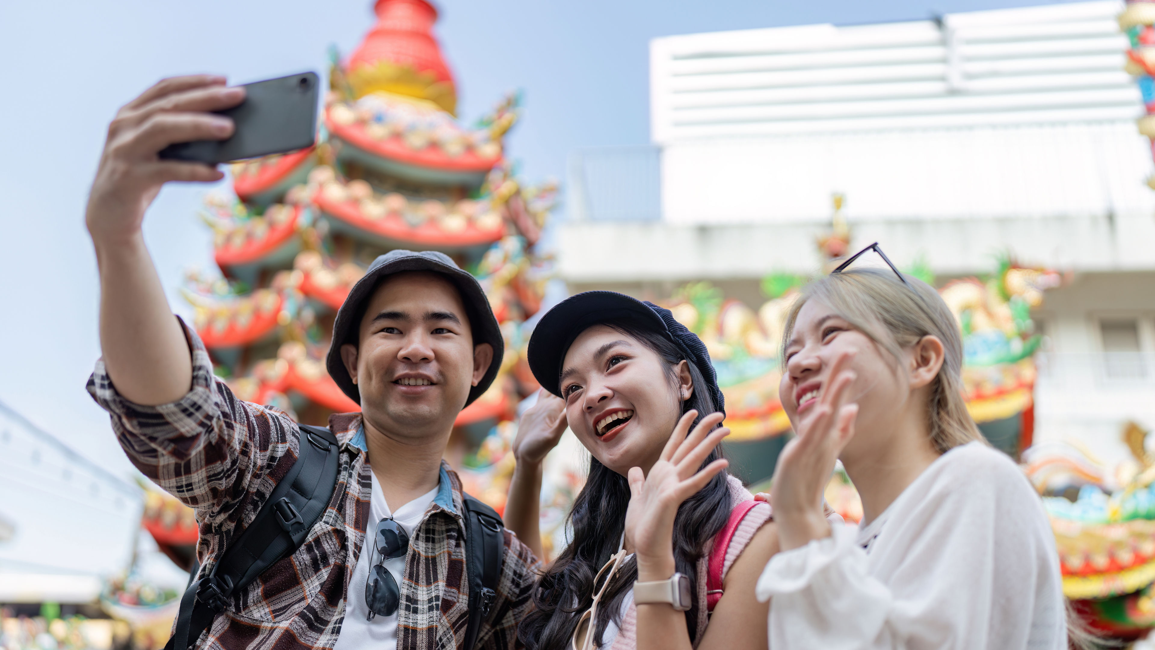 Some friends enjoy festivals