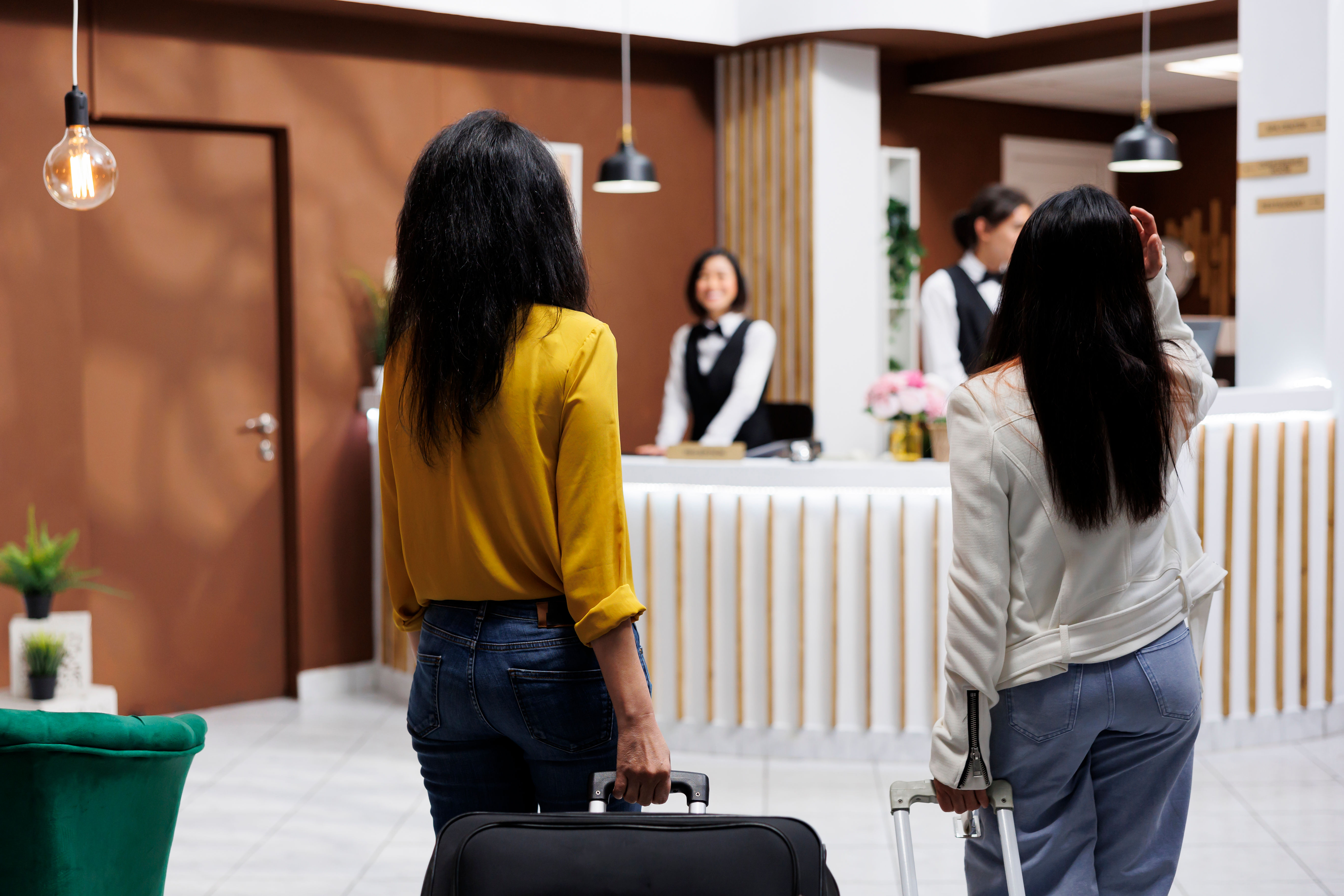 Tourists arriving on destination 