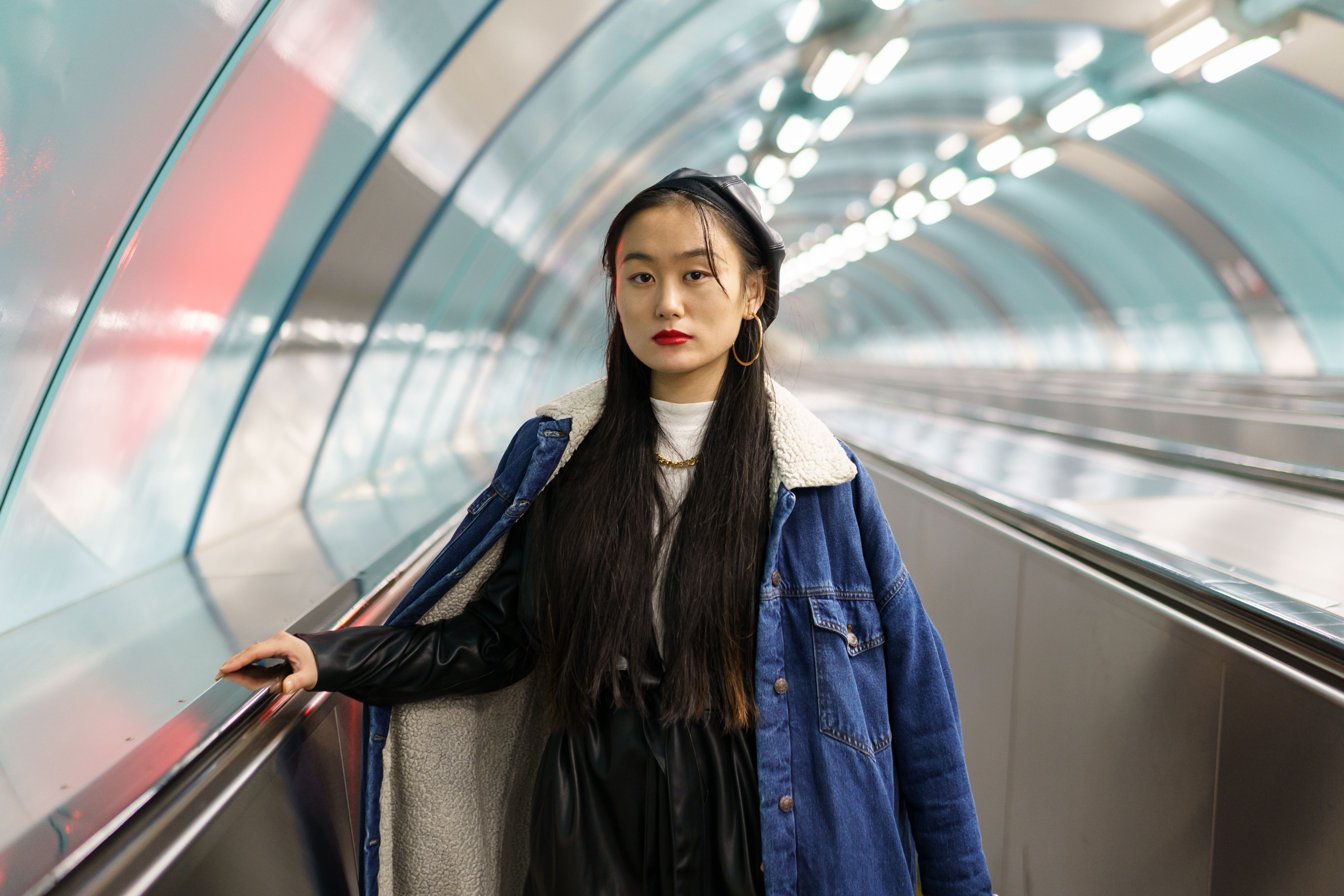 Trendy Chinese girl rocking stylish street fashion with confidence and flair 