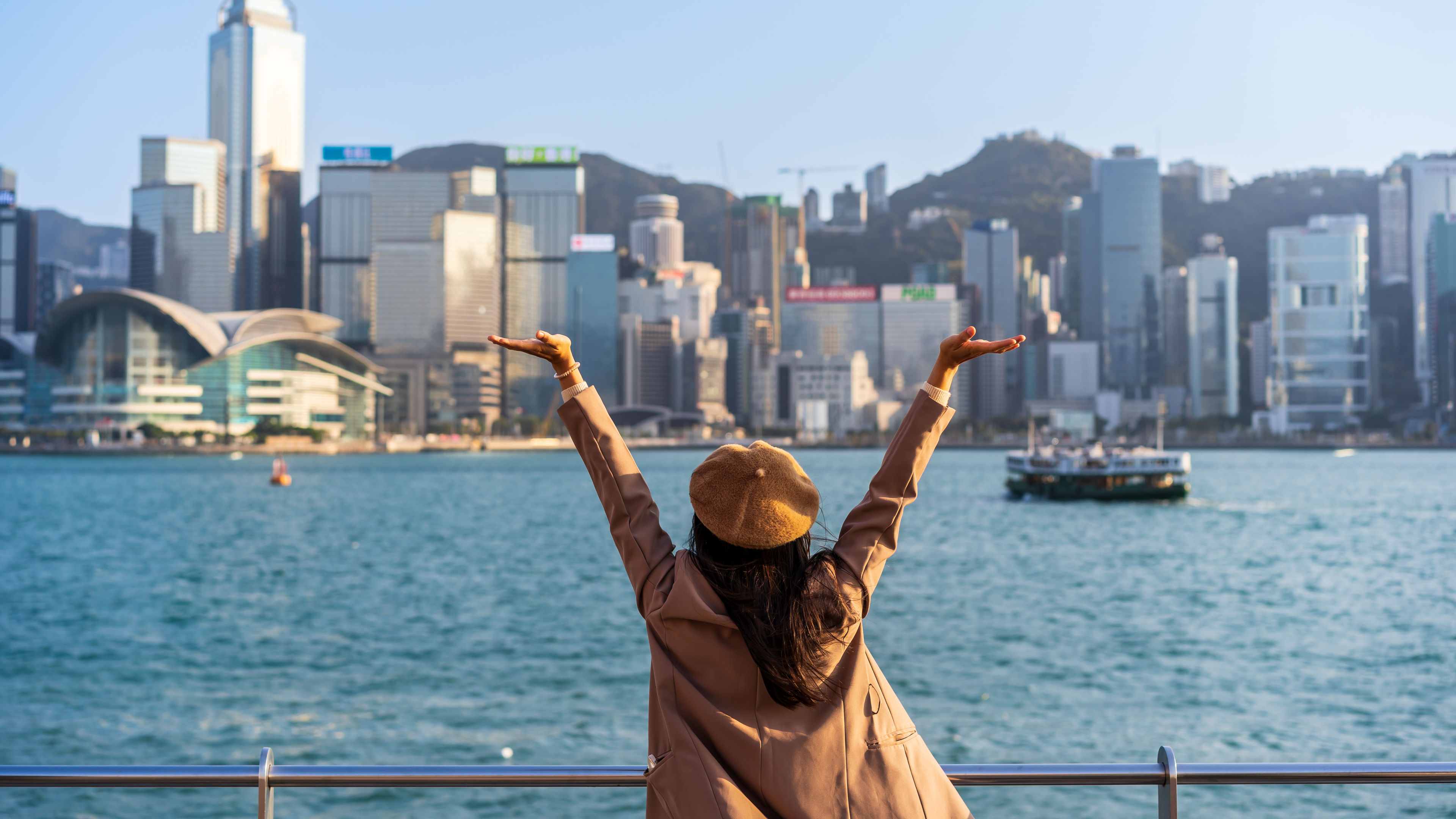 Young woman traveller relaxing