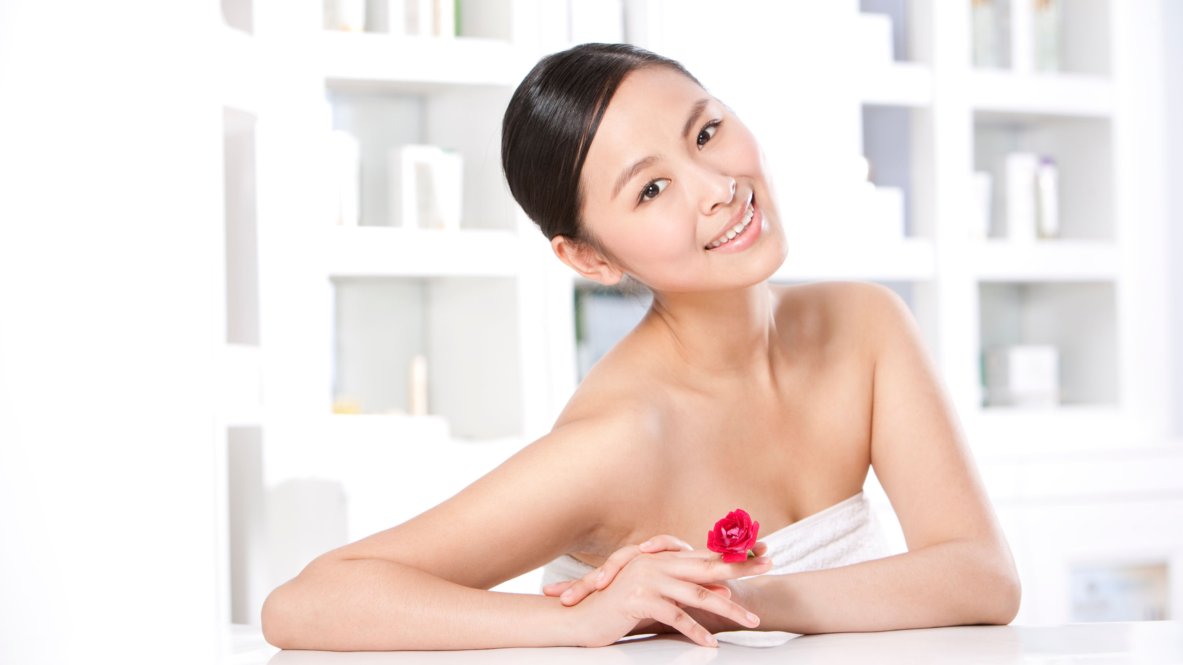 Young woman with glowing skin